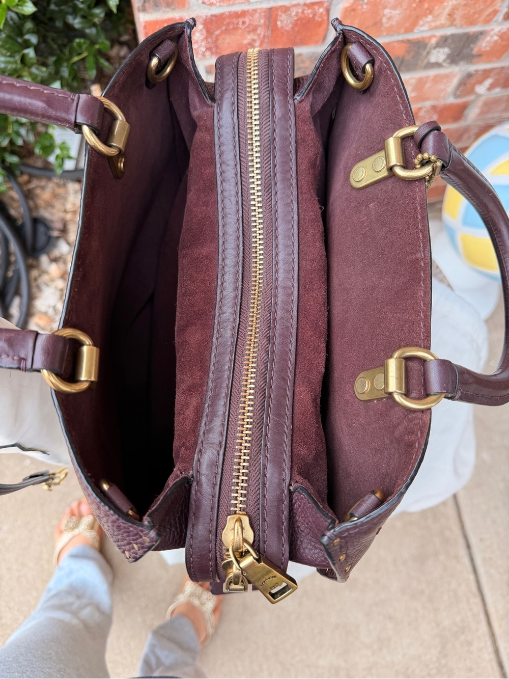 Coach 1941 Rogue with Tea Rose Rivets Oxblood Leather - Style #30456 - Picture 8 of 15